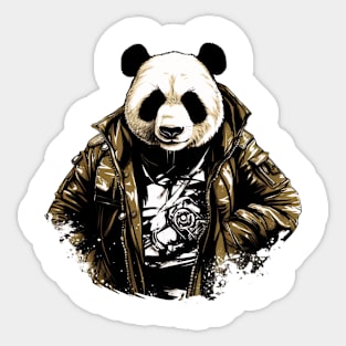 Cool Animals: Cartoon Vintage Funny Cool Panda Sticker